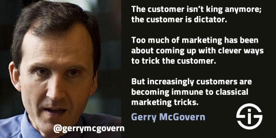 Gerry McGovern on customer-centricity and online content - picture Gerry: Twitter