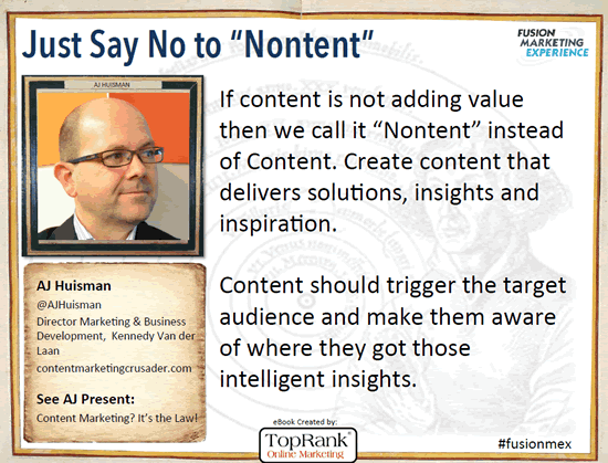 AJ Huisman at the Content Marketing Conference 2014