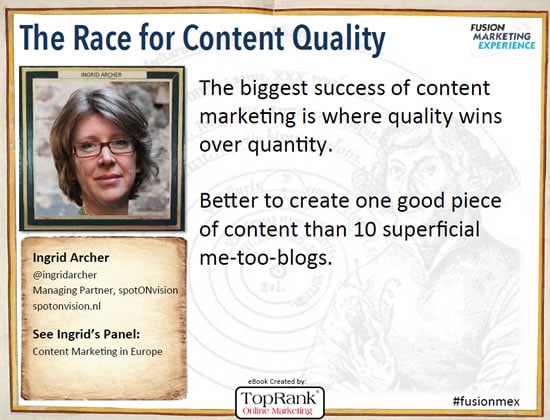 Ingrid Archer at the Content Marketing Conference 2014