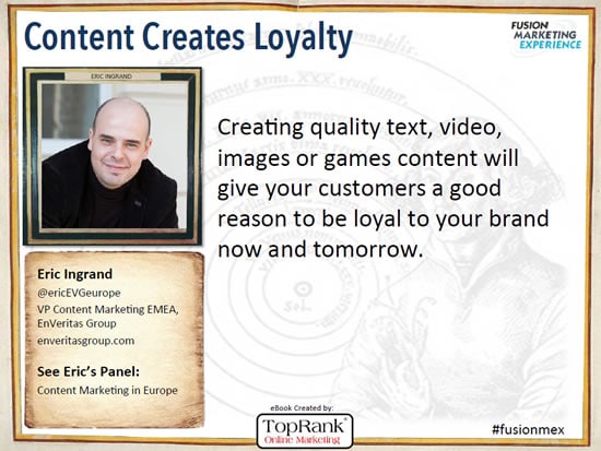 Eric Ingrand at the Content Marketing Conference 2014