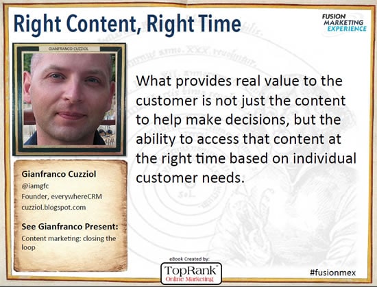 Gianfranco Cuzziol at the Content Marketing Conference 2014
