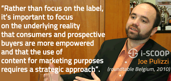 Joe Pulizzi on the definition of content marketing at our round table in 2010