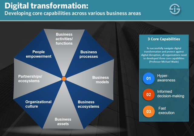 Digital transformation - developing core capabilities across various business areas