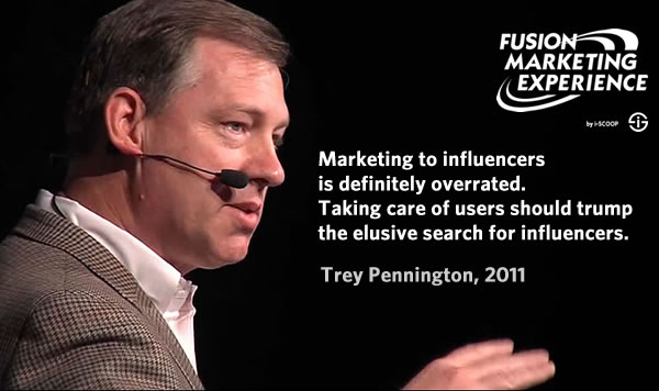 Trey Pennington during his keynote at the Fusion Marketing Experience 2011 - by i-SCOOP - on influencer marketing