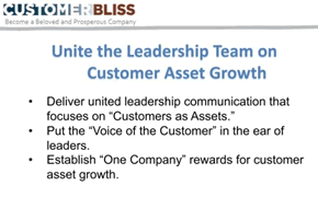 Uniting the leadership team on customer asset growth - source Jeanne Bliss