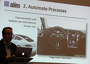 Process automation - improvements and updates sent to the car - Tesla case Atle Sjekkeland AIIM Forum - picture J-P De Clerck