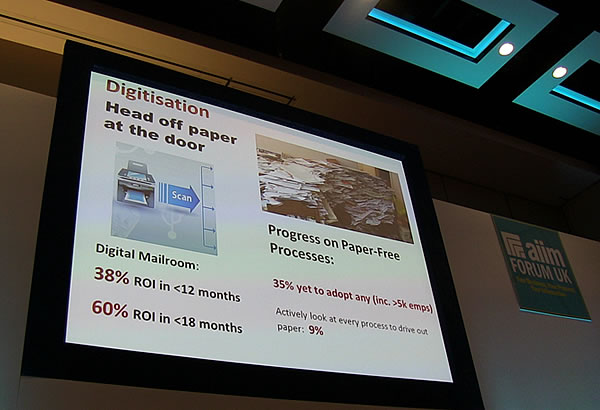 Digitization – benefits of heading off paper at the door with a digital mailroom – Doug Miles at AIIM Forum UK 2015