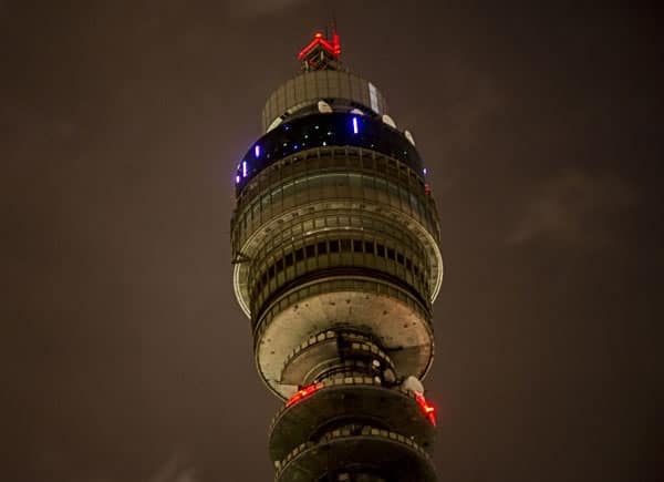 BT Tower - home to an LPWAN base station at 180 metres - picture courtesy BT