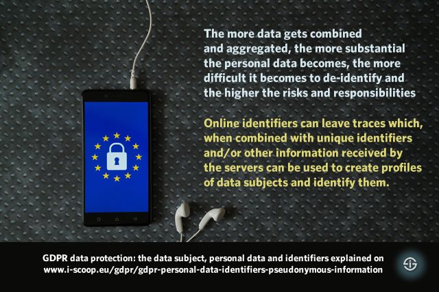 組合和聚合的個人數據和標識符越多，個人數據就越重要 - GDPR 也包括幾個在線標識符 - 在此處了解有關它們的更多信息