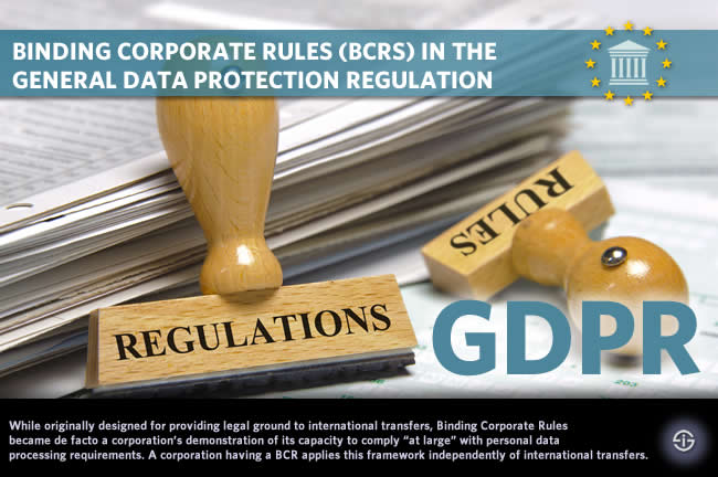 Binding corporate rules BCRs in the General Data Protection Regulation GDPR