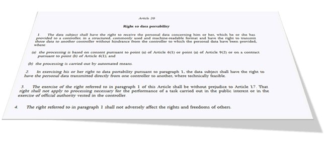 GDPR Article 20 right to data portability