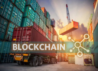Blockchain container logistics concept