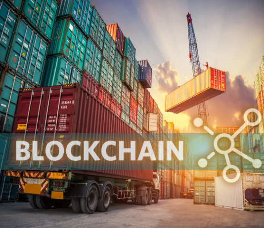 Blockchain container logistics concept