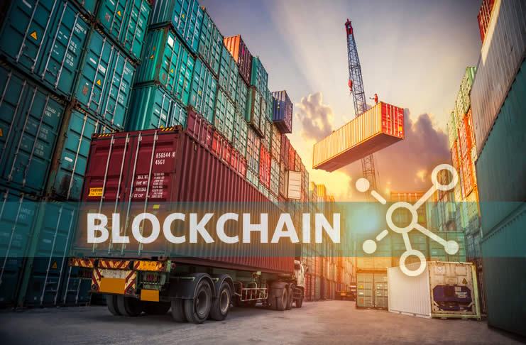 Blockchain container logistics concept