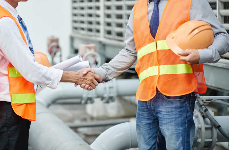 Orange business partnership concept
