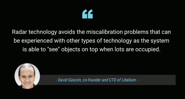 Radar technology avoids the miscalibration problems that can be experienced with other types of technology as the system is able to 'see' objects on top when lots are occupied says Libelium CTO and co-founder David Gascón - picture LinkedIn David Gascón