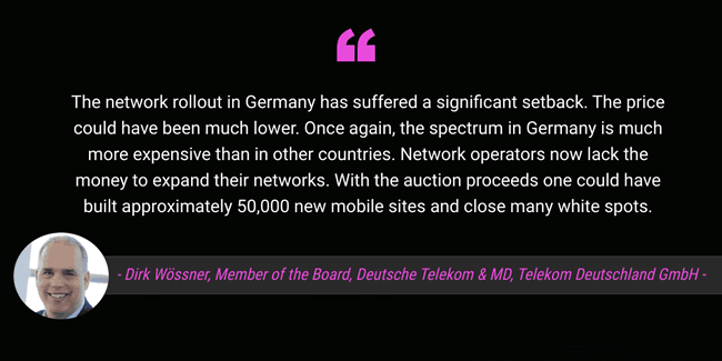 Dirk Wössner, Member of the Board of Management, Deutsche Telekom AG, and Managing Director, Telekom Deutschland GmbH, comments on the 5G auction in his country - picture Dirk Wössner source Deutsche Telekom