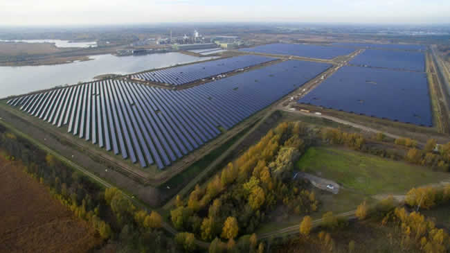 The 44MW solar park in Budel in The Netherlands that started production end 2018 - source and more info Solarcentury