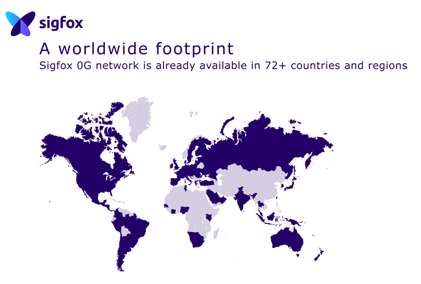 Sigfox 0G network coverage map June 2021