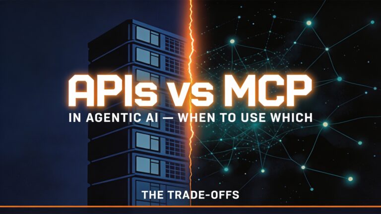 APIs vs MCP in agentic AI conceptual illustration showing structured architecture versus organic networks divided by light