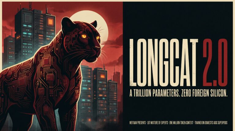 LongCat 2.0 is Meituan's 1.6T-parameter MoE model with a native 1M-token context, trained entirely on domestic AI ASIC superpods.