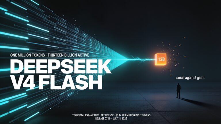 DeepSeek V4 Flash pairs a 1M token context with 13B active parameters, strong agentic benchmark scores and $0.14 per million input tokens. Here is what matters.