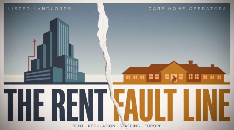Listed healthcare real estate groups are consolidating while care home operators stay fragmented. Here is how rent, regulation and staffing shape the tension in Europe.