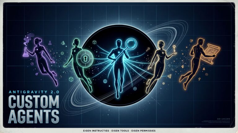 Custom agents in Antigravity 2.0 geven je gespecialiseerde AI agenten met eigen instructies, tools en permissies. Ontdek hoe ze werken, hoe je ze opzet en wat ze uniek maakt.