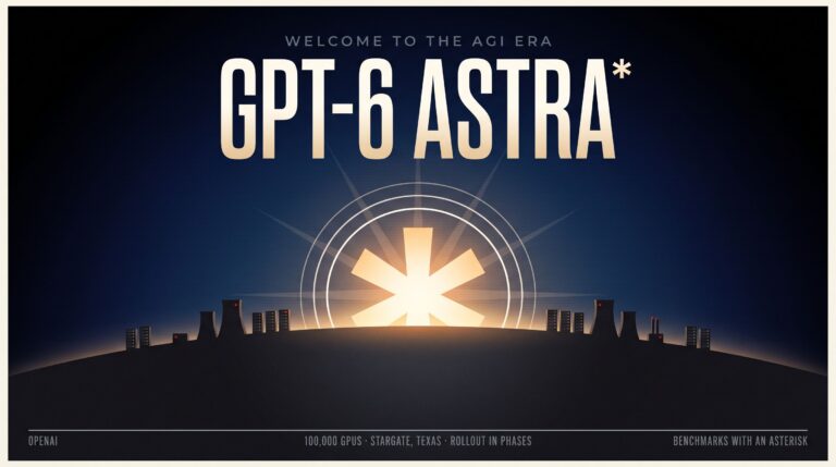 OpenAI lanceert GPT-6 Astra en verkondigt het AGI-tijdperk. Lees wat het nieuwe model kan, wat het kost en waarom de benchmarkscores een asterisk verdienen.