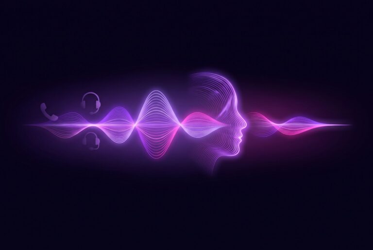 Purple sound wave turning into a face made of light, representing the Grok Voice 3.0 voice model