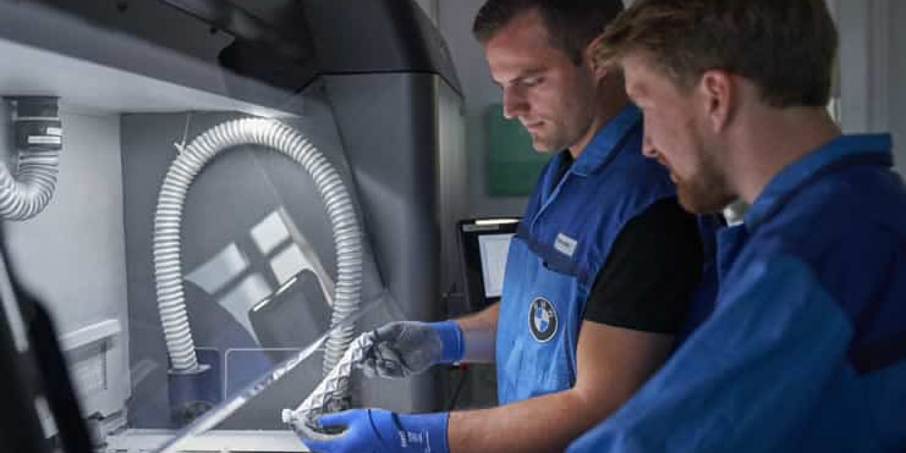 BMW Group 3D-printed component in series production - a window guide rail for the BMW i8 Roadster leveraging HP Multi Jet Fusion Technology