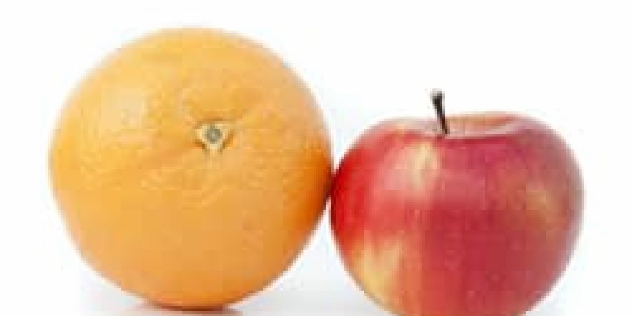 Beware of comparing apples and oranges