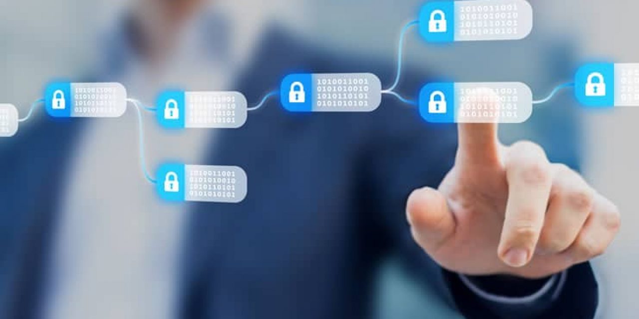 Blockchain - chain of encrypted blocks concept