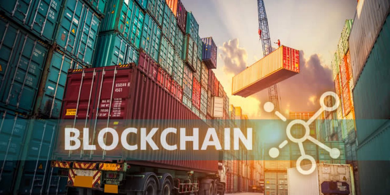 Blockchain container logistics concept