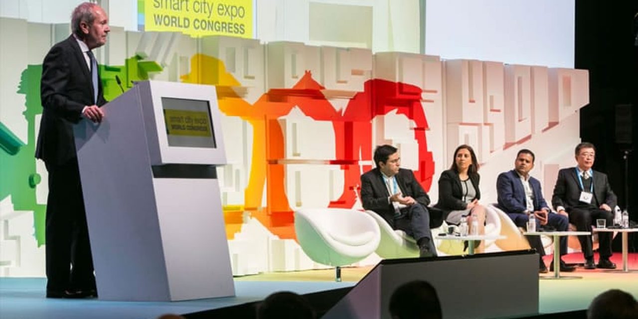 Chairman of the advisory board Jeremy Hultin during the opening session at Smart City World Expo Congress 2016 - picture source and courtesy Smart City Expo World Congress