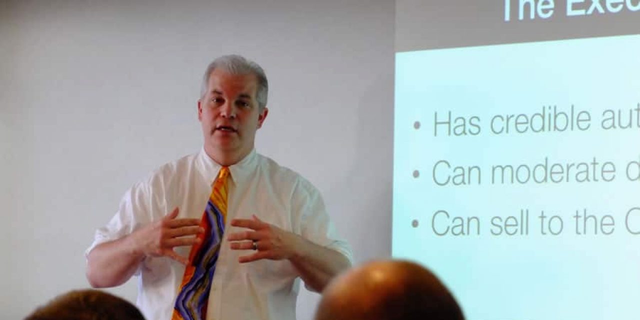 Christopher Barger at a Fusion Marketing Experience seminar by i-SCOOP - picture J-P De Clerck