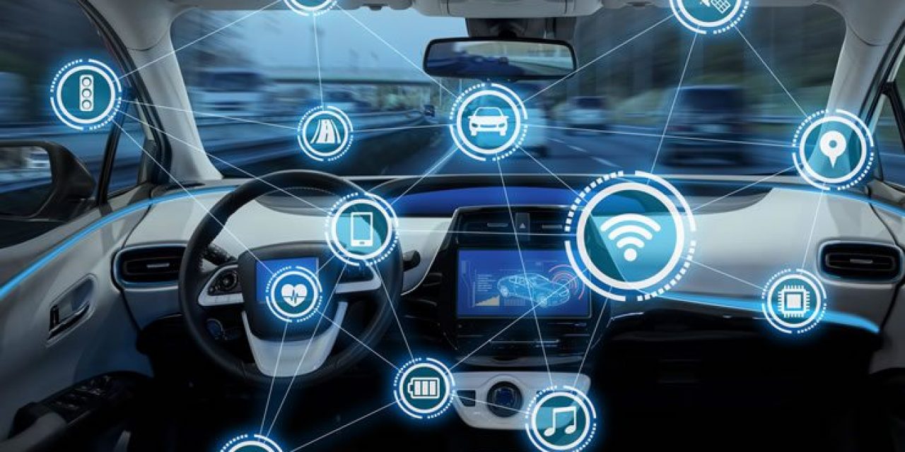 Connected car smart traffic vehicle data concept