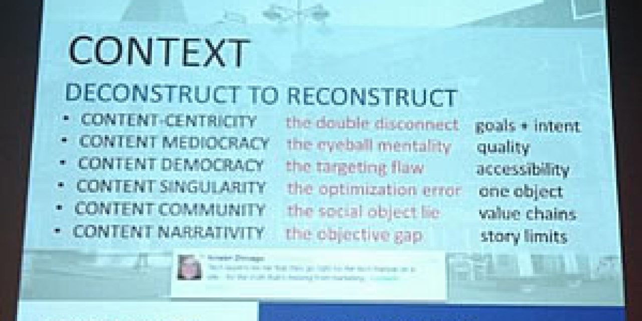 Content in context – deconstruct to reconstruct – picture by Loes van Dokkum
