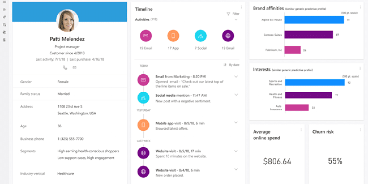 Customer view in Dynamics 365 Customer Insights