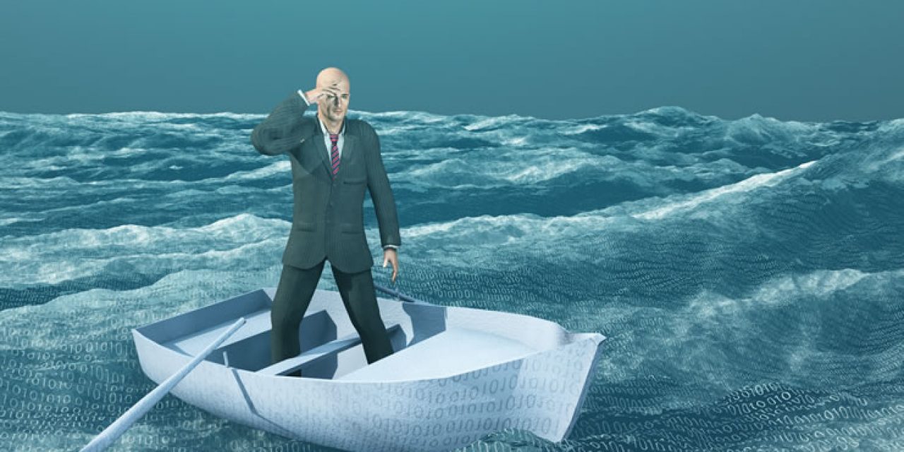 Lost in an ocean of big data concept