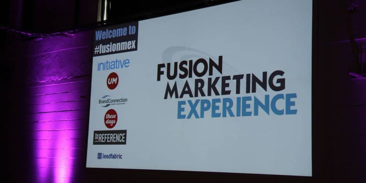 Welcome screen at the Fusion Marketing Experience social business sessions by i-SCOOP - picture Nancy Verbrugghe