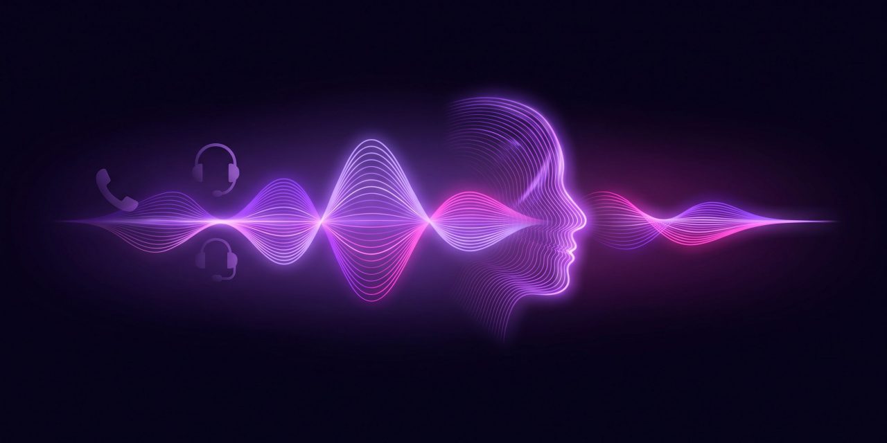 Purple sound wave turning into a face made of light, representing the Grok Voice 3.0 voice model