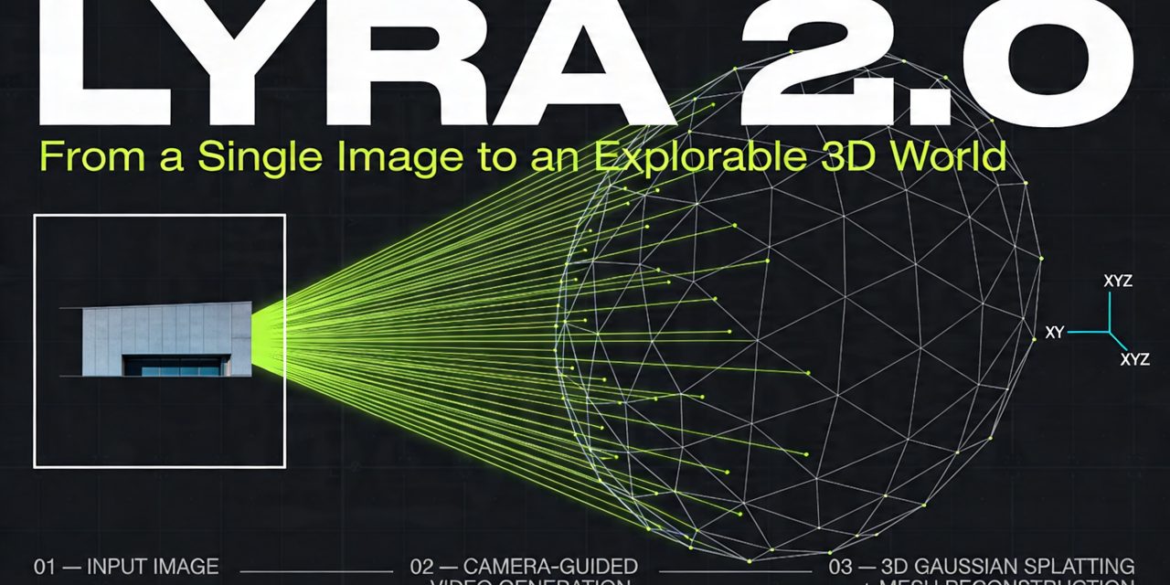 Lyra 2.0 is Nvidia’s framework for generating persistent, explorable 3D scenes from one image. Here is what it is, how it works, and why its anti forgetting and anti drifting design matters.