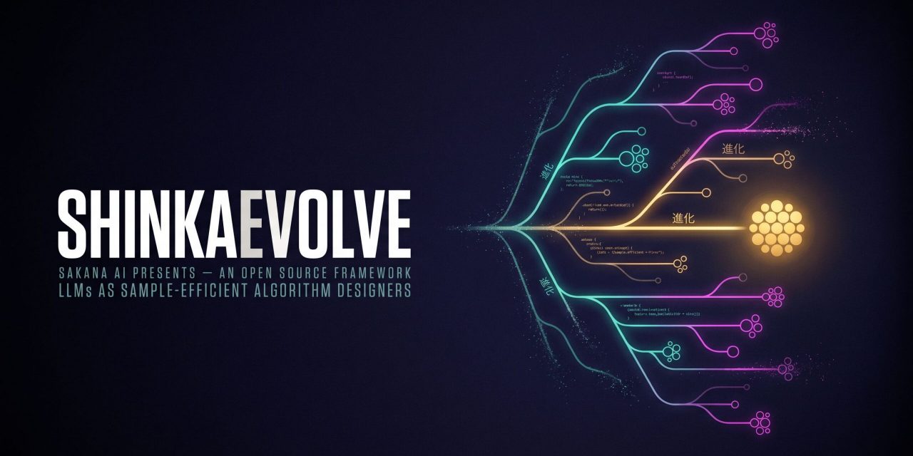 ShinkaEvolve is Sakana AI's open-source framework that evolves programs with LLMs, hitting state-of-the-art results on circle packing, AIME reasoning and MoE training with a fraction of the samples.