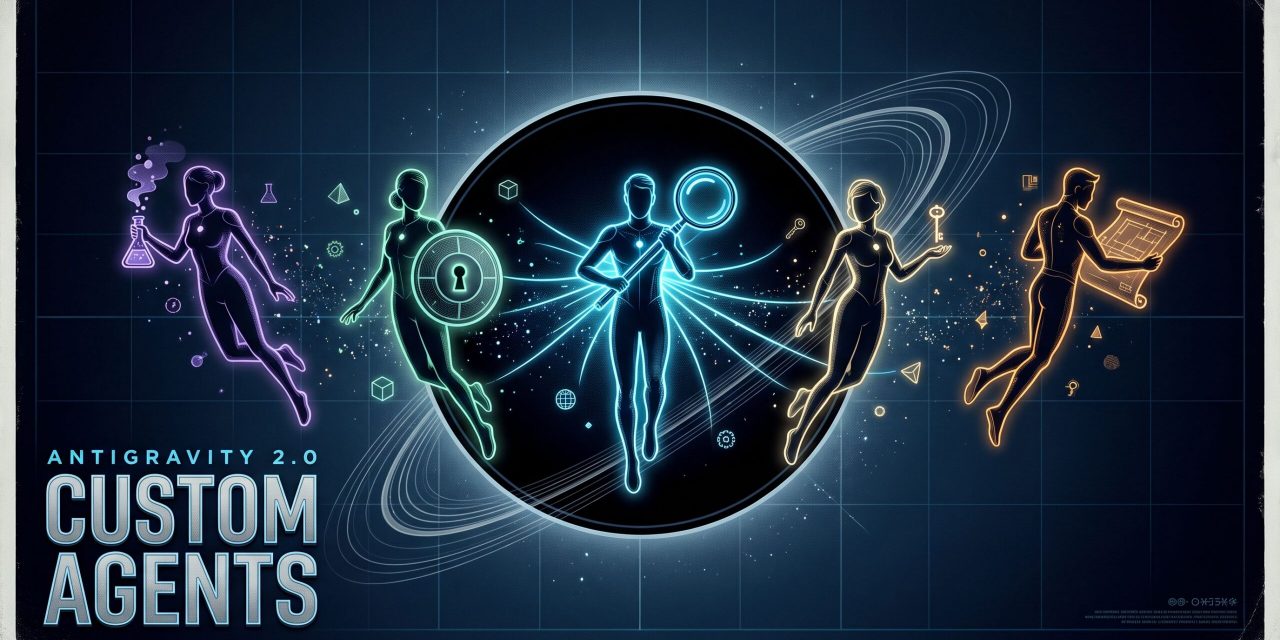 Custom agents in Antigravity 2.0 geven je gespecialiseerde AI agenten met eigen instructies, tools en permissies. Ontdek hoe ze werken, hoe je ze opzet en wat ze uniek maakt.